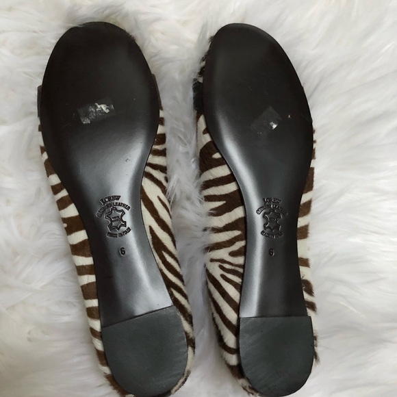 J Crew Abbey Mohair Zebra Print Ballet Flats Sz 6 - Picture 4 of 7